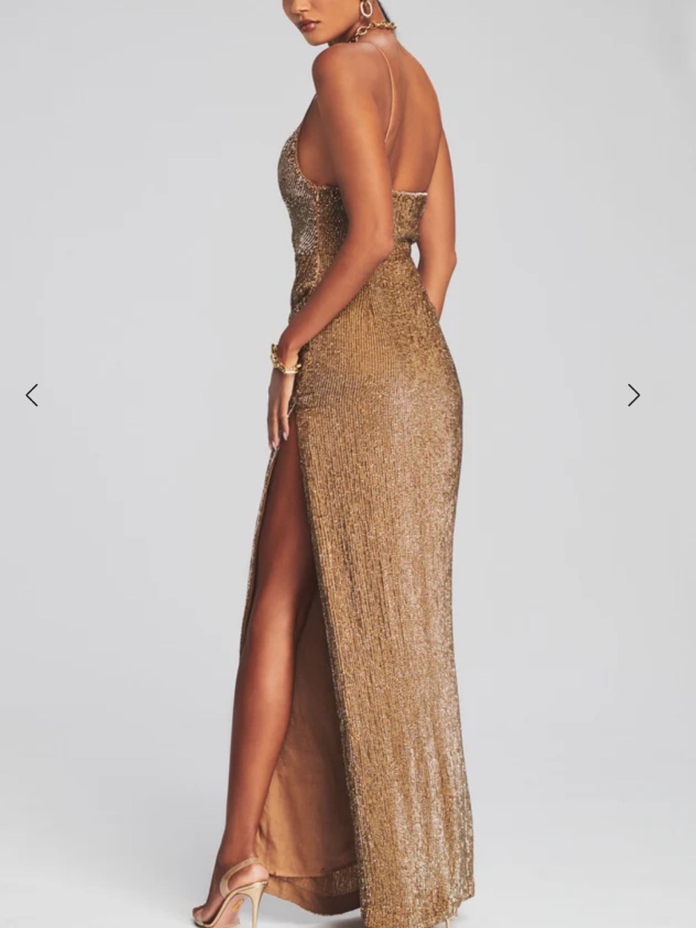 Retrofete Katya Sequin Gown -bronze NWT - Picture 3 of 7